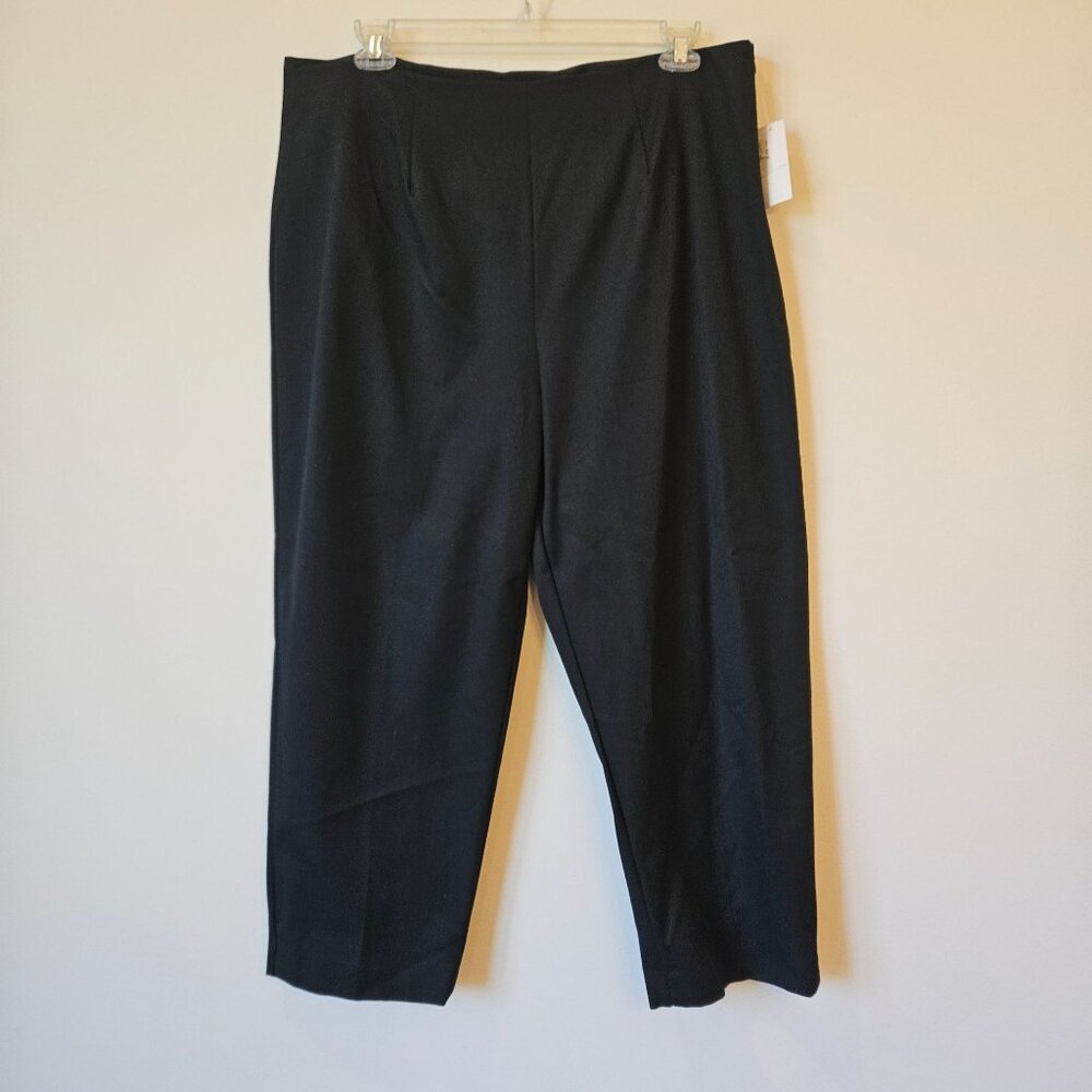Clio Black Stretch Pants With Cotton & Spandex Blend Plus Size 20